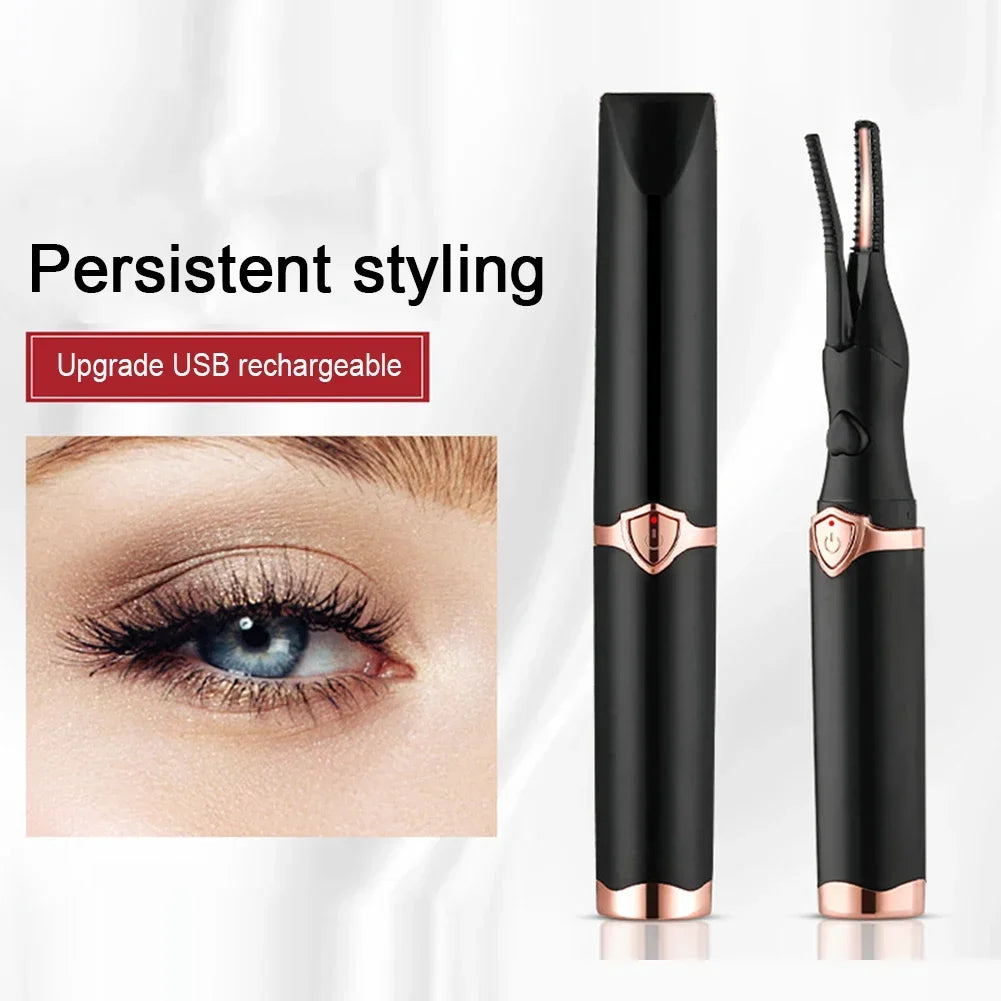 Electric Heated Eyelash Curler USB Rechargeable Eyelashes Curler Quick Heating Natural Eyelash Curler Long Lasting Makeup