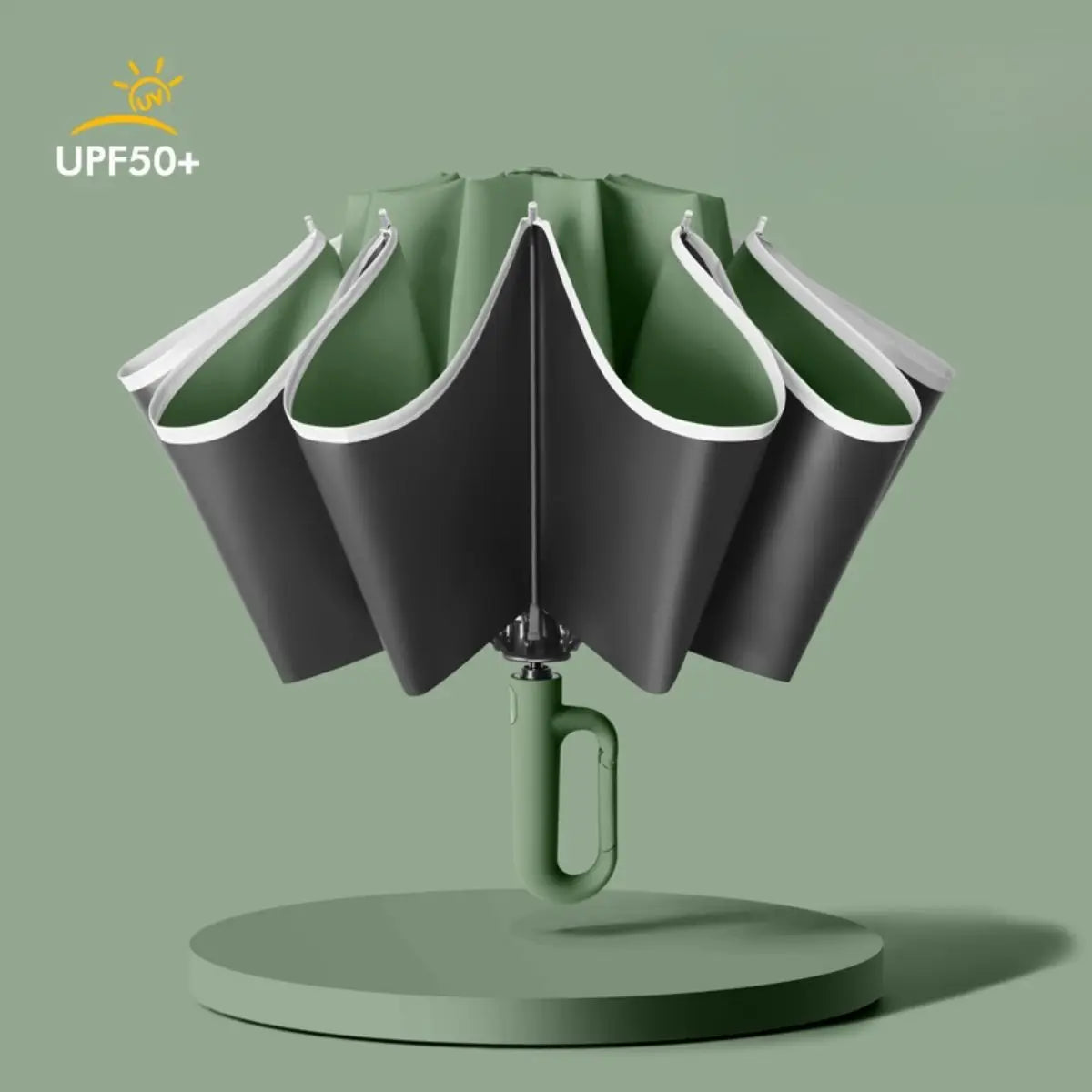 Fully Automatic Folding Umbrella with Ring Buckle for Easy Portability. Bigger, Thicker, Reinforced. Portable and Weatherproof F